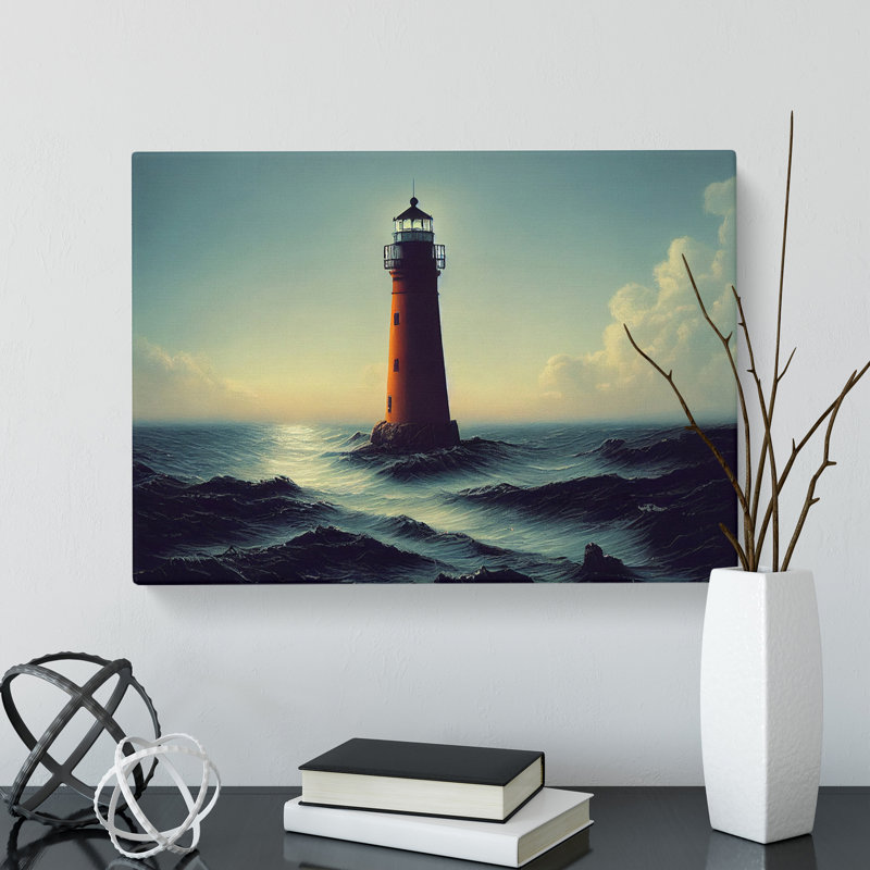 Powerful Lighthouse - Wrapped Canvas, 50cm H x 76cm W x 3cm D