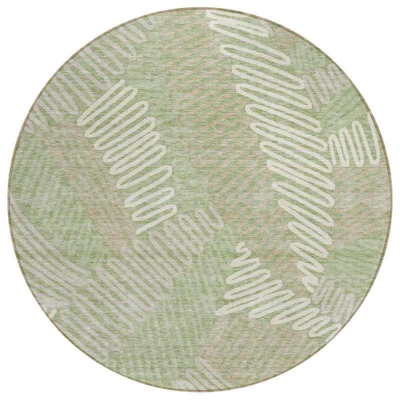 Tapis intérieur / extérieur Lamanna avec envers antidérapant, Rond 8 pi