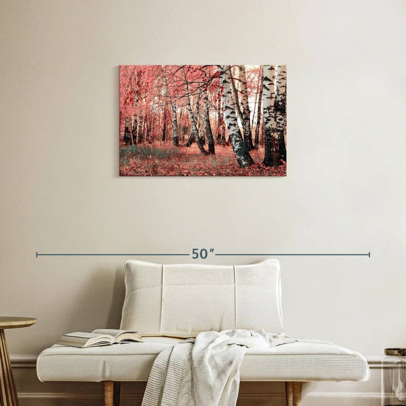 Forêt de bouleaux roses Alvord, H 20 po x l 30 po