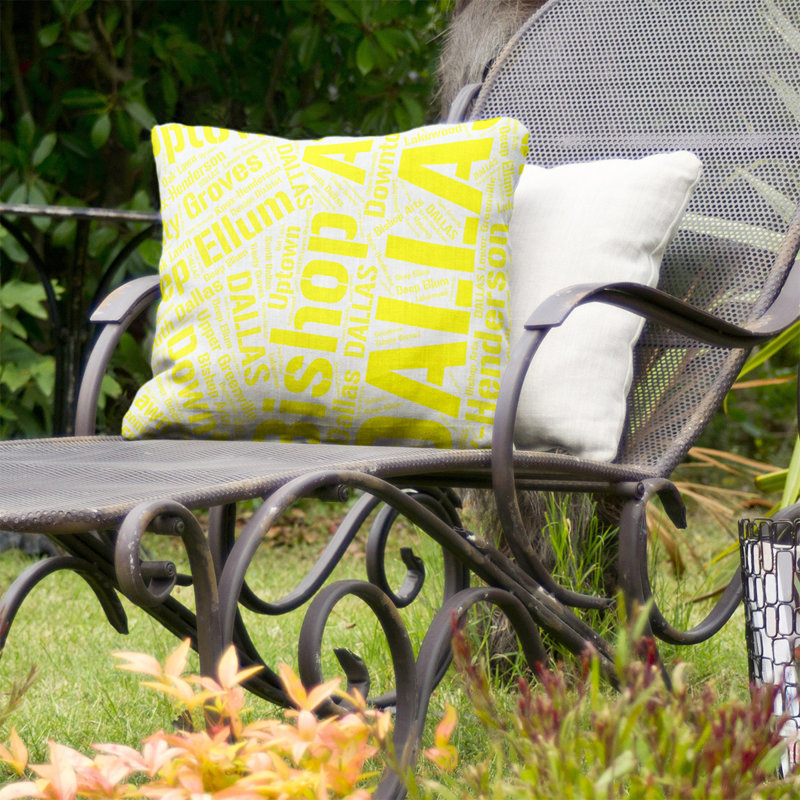 Coussin décoratif intérieur/extérieur dallas, H 20 po x l 20 po, Non, Jaune