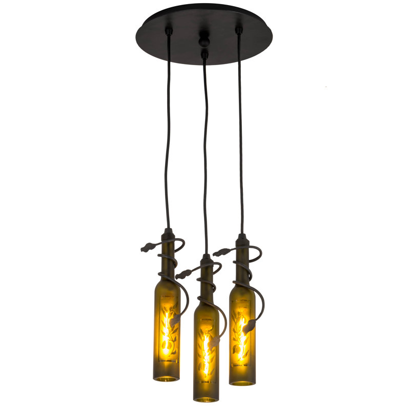 Luminaire suspendu en forme de cloche 3 lumières Grunwald