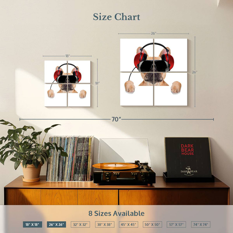 Bouledogue français Bramoph audiophile, H 26 po x l 26 po