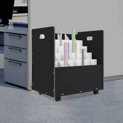 30 Slots Roll Files Storage Organizer With Wheels