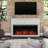 Wide Modern Farmhouse Mantel with Electric Fireplace-1927986292
