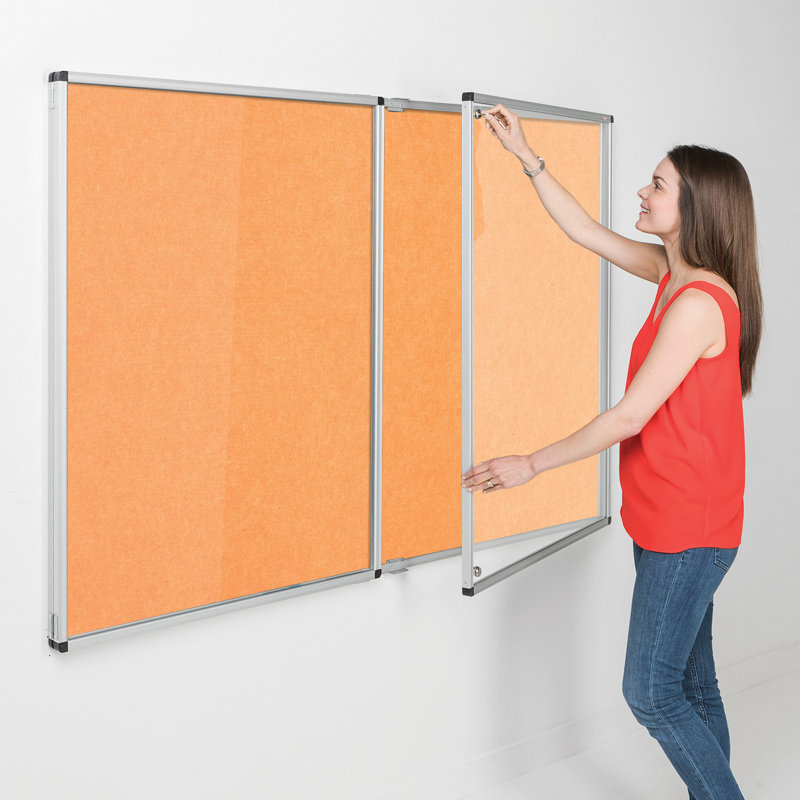 Wall Mounted Bulletin Board, Orange, 120cm H x 240cm W