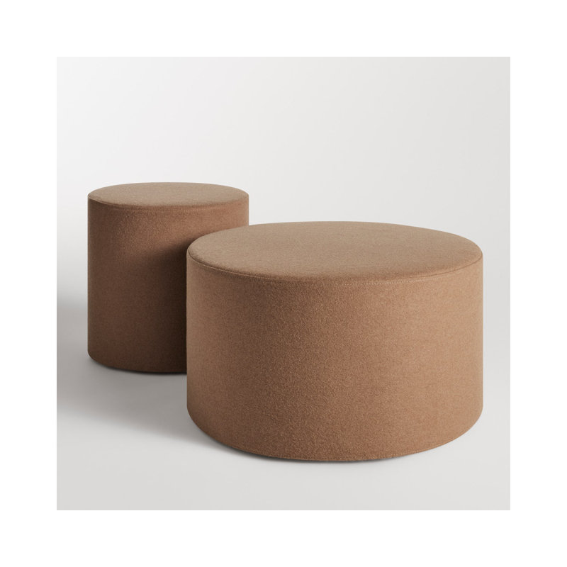 Bumper Round Ottoman, Brown