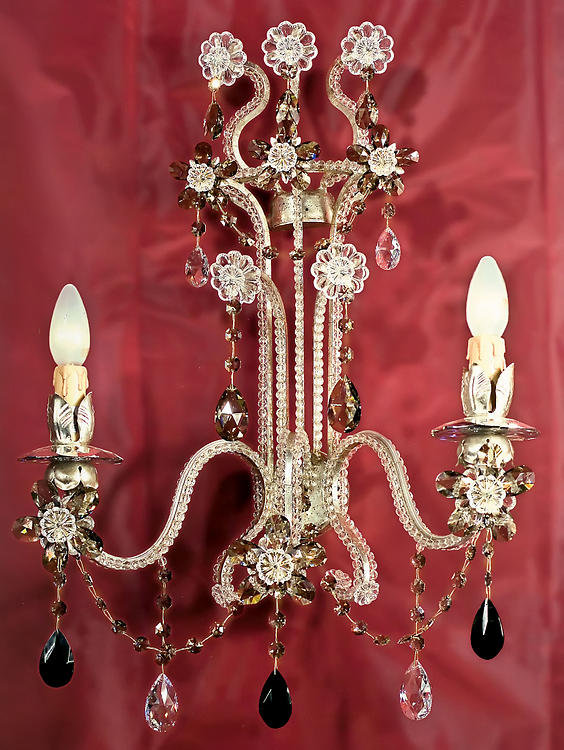 2 - Light Gold Candle Wall Light, Bohemian