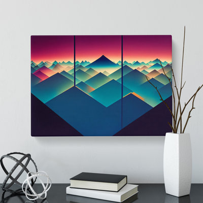 Pure Abstract Mountain Sunset - Wrapped Canvas