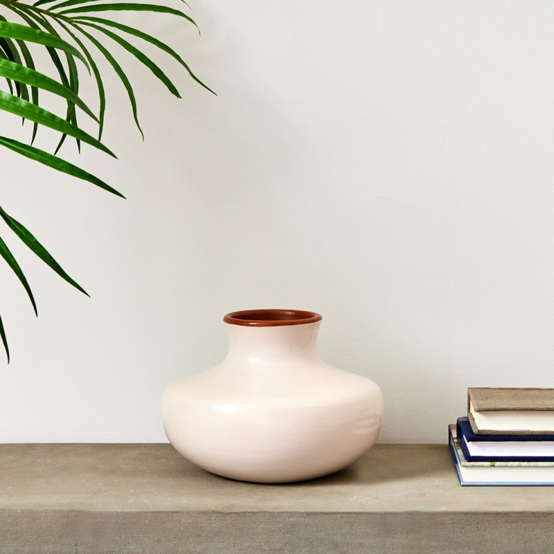 Fiorella Handmade Ceramic Table Vase, White, 7"