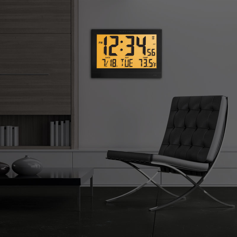 Horloge murale géante avec rétroéclairage et adaptateur d'alimentation Jumbo