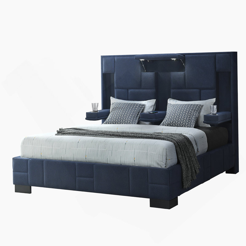 Grand lit bleu marine, Grand lit, Marine