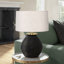 Lighting, H 25 po, lampe de table, béton noir, abat-jour ivoire / crème, contemporain-1960484538-1960484539