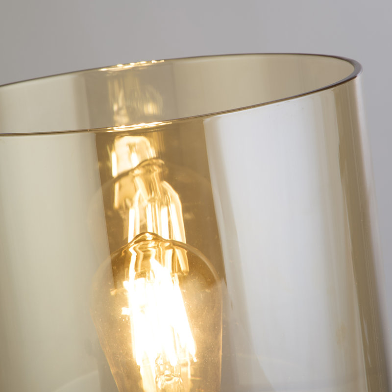 Neavins Metal Table Lamp, Mocha, Amber