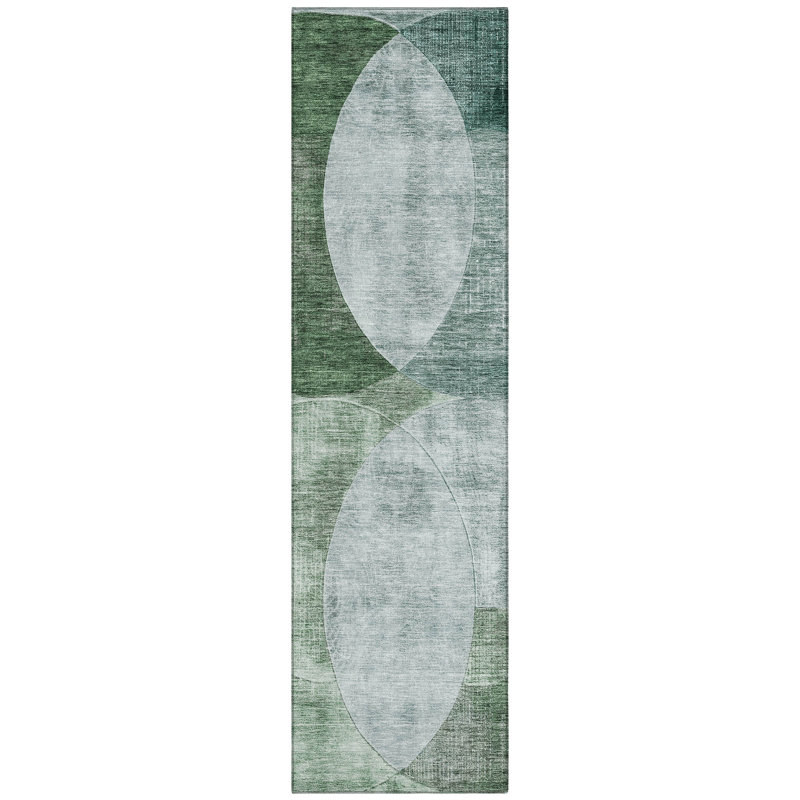 Henry Blue Washable Indoor-Outdoor Rug - , 2'3" x 7'6"
