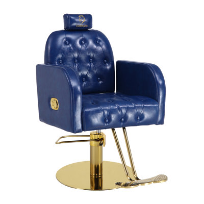 Fauteuil de coiffeur vintage, fauteuil de salon pivotant à 360 ° inclinable, réglable en hauteur, fauteuil de styliste professionnel avec pompe hydraulique robuste, équipement de spa pour salon de coiffure, beauté, maison