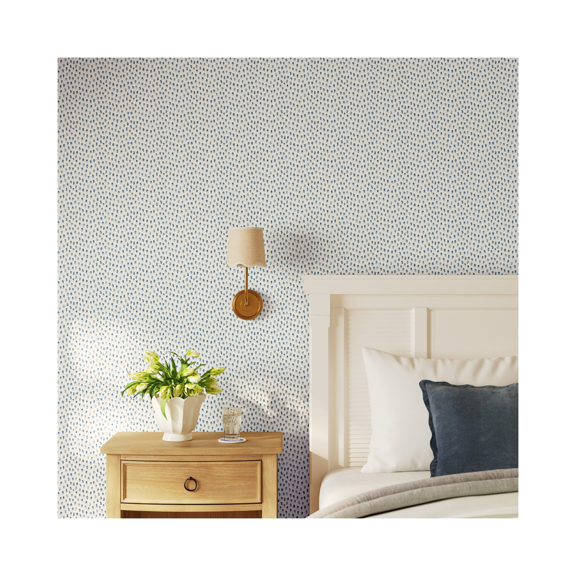 Cherbourg Modern Dots Wallpaper, Blue