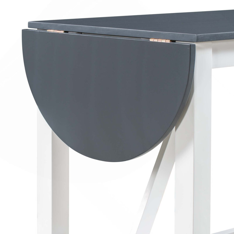 Ensemble de table de salle à manger à hauteur de comptoir en bois 3 pièces avec 2 chaises rembourrées pour petite place, Gris
