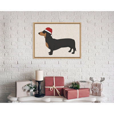 «Dachshund Through The Snow» par Jake Goossen, reproduction d'art sur toile encadrée