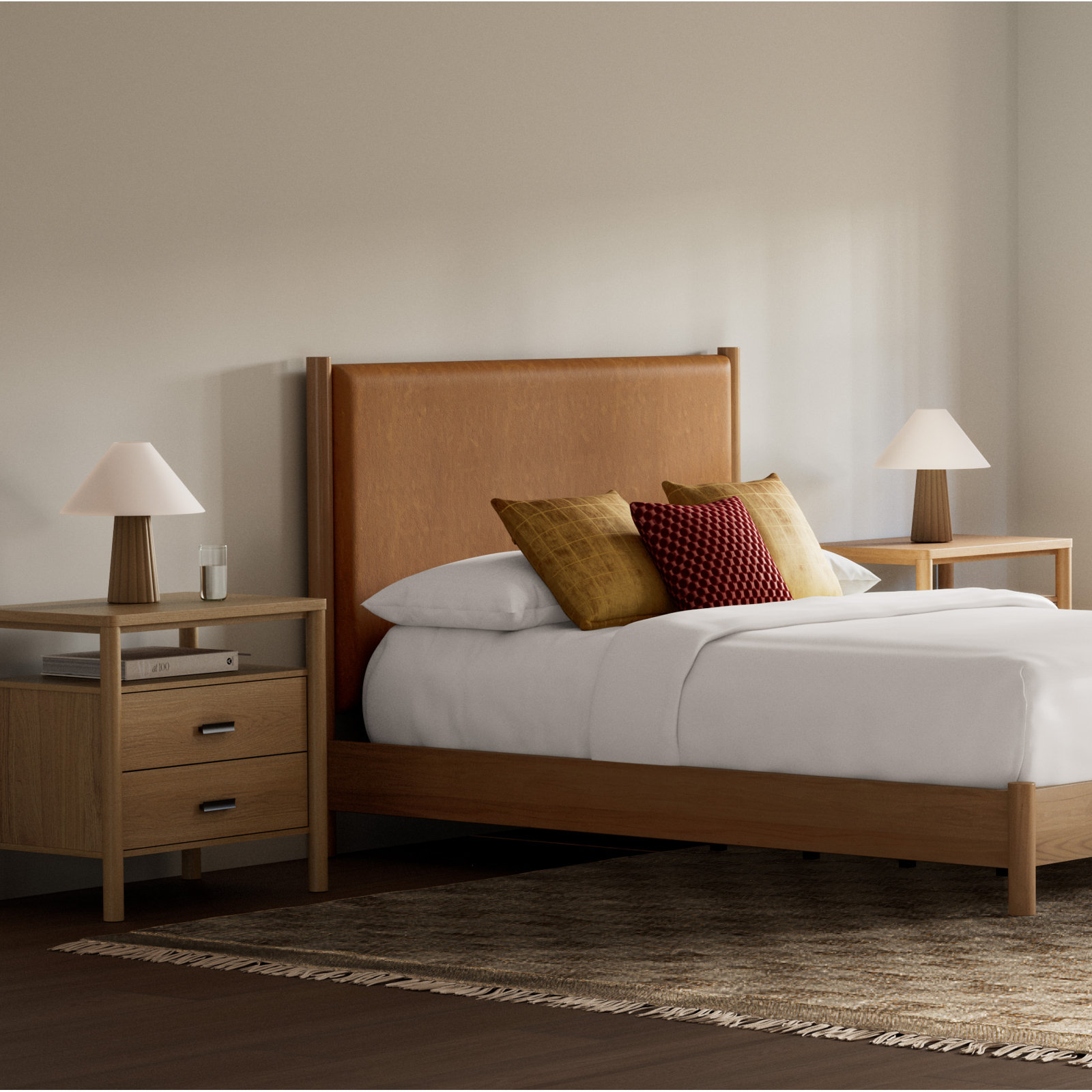 Kaplan Wood Bed, Queen, Natural/Brown