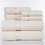 6PC Towel Set - Cotton Bathroom Accessories with 2 Bath Towels, 2 Hand Towels, and 2 Washcloths - Machine Washable Towels by Lavish Home