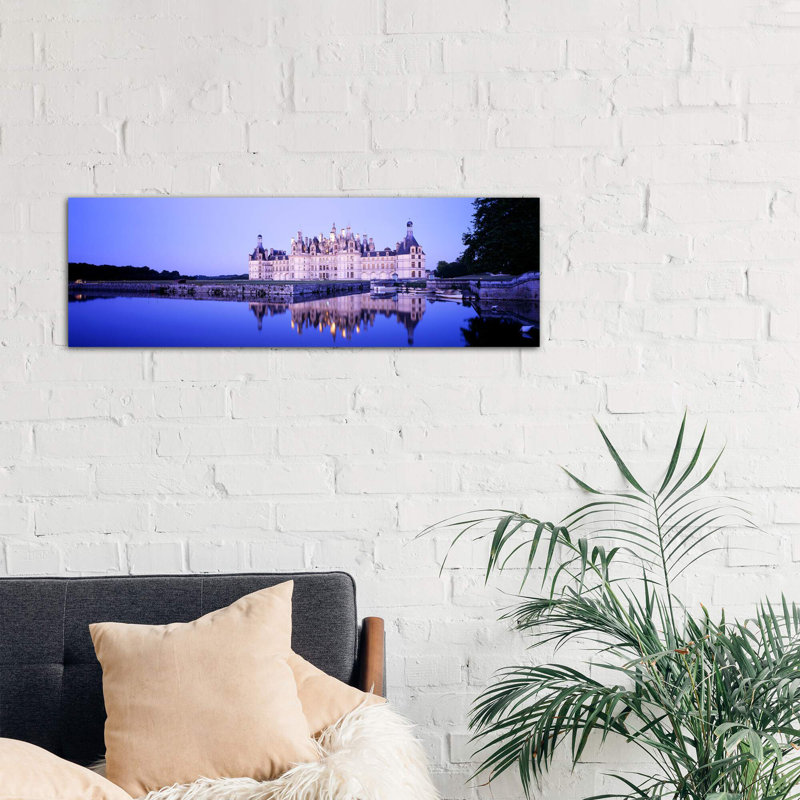 Chateau De Chambord At Dusk, Loire Valley, France by Panoramic Images - Wrapped Canvas Panoramic Print