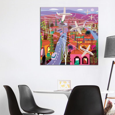 Popocatepetl from Sunset Boulevard 1 Piece Wrapped Canvas Panoramic Wall Art