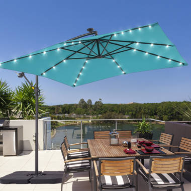 Latitude Run® 98.4'' Square Lighted Cantilever Umbrella u0026 Reviews | Wayfair