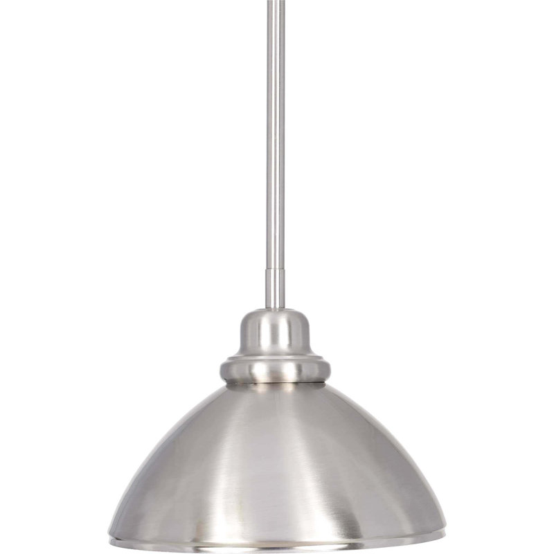1-Light Indoor Brushed Nickel Mini Bowl Pendant
