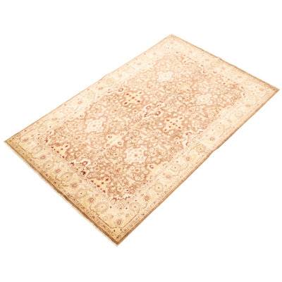 Northdale One-of-a-Kind 5'10" x 9'5" 2010s Rectangle Wool Area Rug in Brown and Ivory