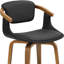Chaise de salle à manger rembourrée en similicuir noir et brun foncé-1123853814
