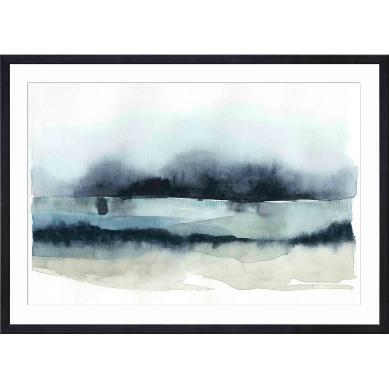 «Stormy Sea II» par Grace Popp - peinture encadrée, H 12 po x l 12 po, Noir