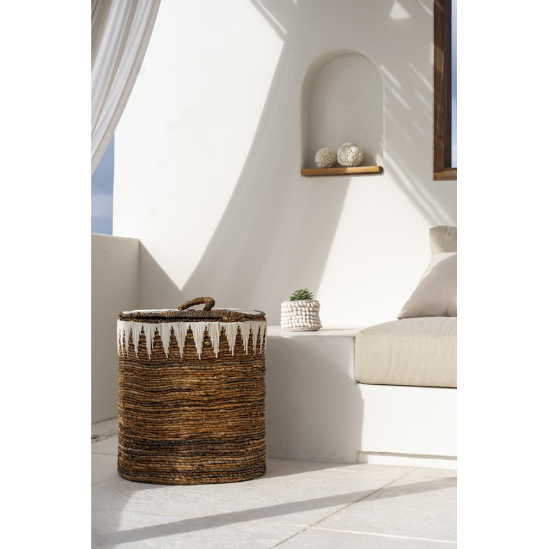 Bay Isle Home Banana Leaf Decorative Basket, 55cm H x 50cm W x 50cm D