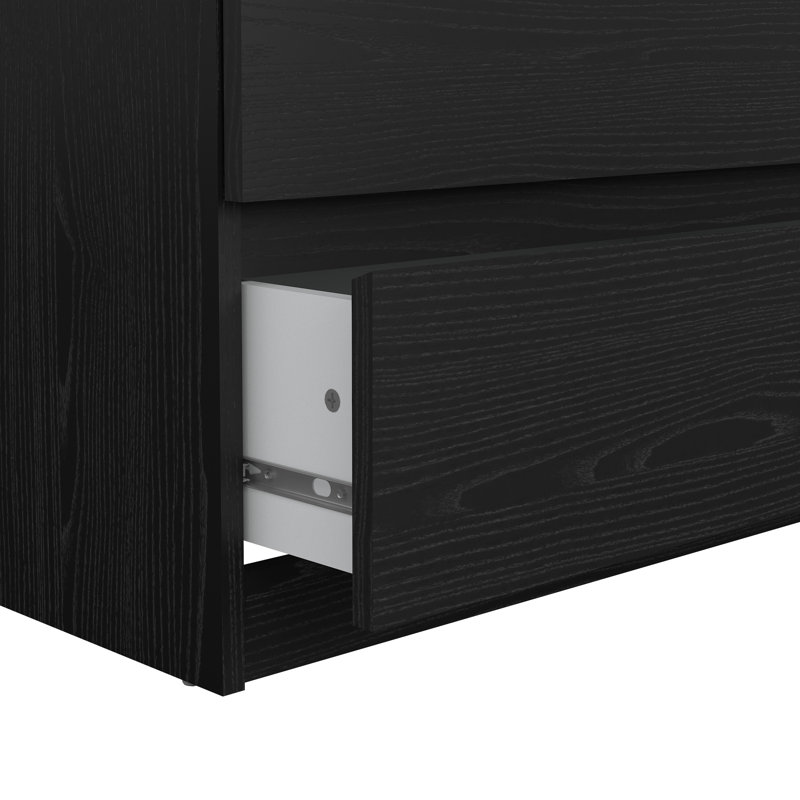 Jada 6 Drawer 60.5" W Double Dresser, Black Wood Grain