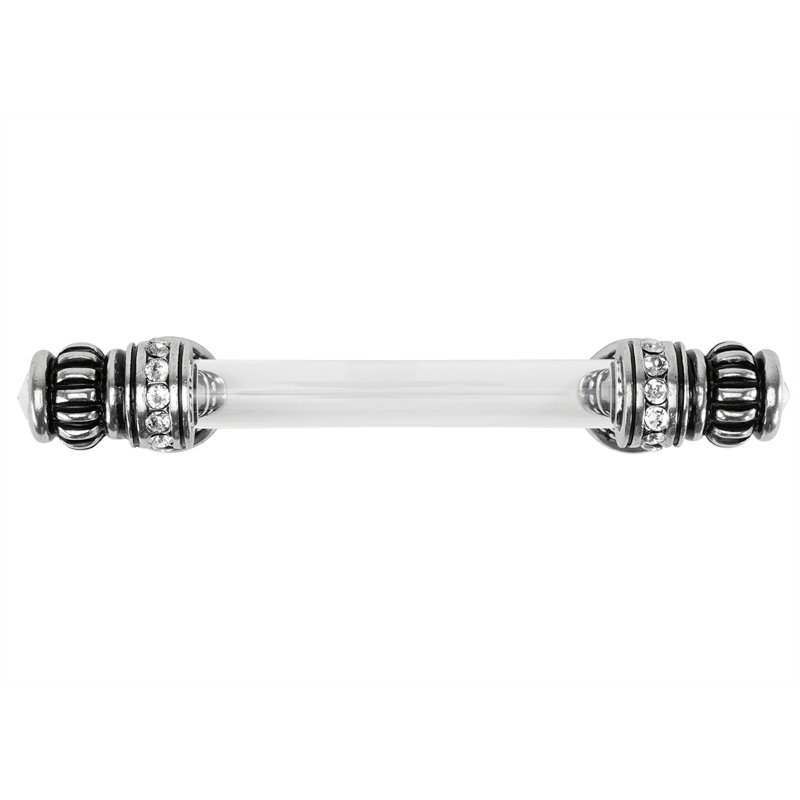 Cache double crystals 6 inch center to center acrylic pull in finish Chalice, 3.5"