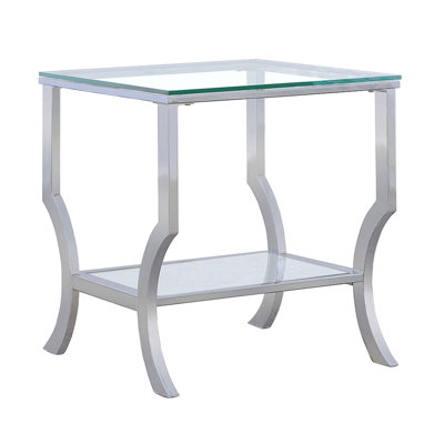 Chrome Glass Square Top End Table