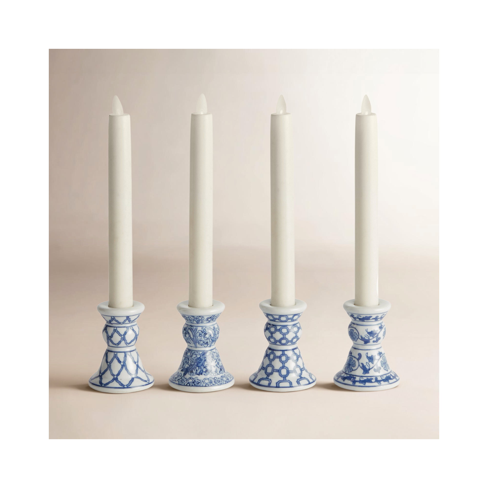 BARCLAY BUTERA DYNASTY MINI TAPER HOLDERS, SET OF 4, Blue