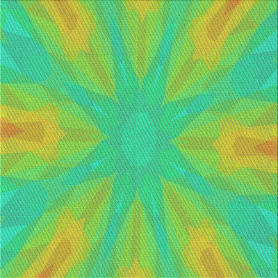 Tapis vert/jaune tissé à la machine