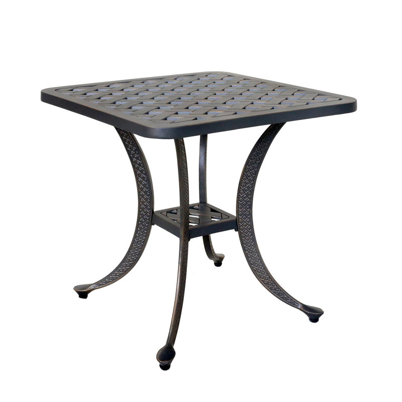 Table de bout portative en aluminium gris anthracite pour l'extérieur et l'intérieur