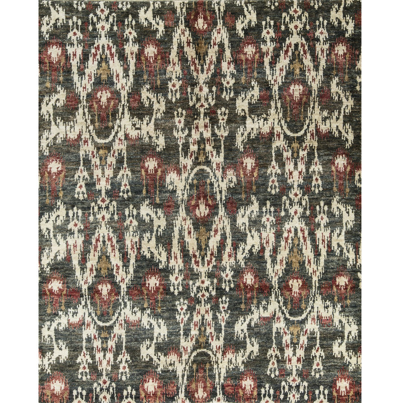 Tapis vert en jute et sisal noué à la main de haute qualité