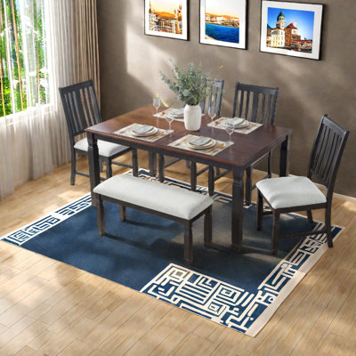 Extendable Dining Table Sets(Must include both Table and Chair), MDF Farmhouse Home