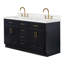 Meuble-lavabo double en bois massif Thornaby avec plateau en quartz Carrara de 1,5 po-909236950-938146493