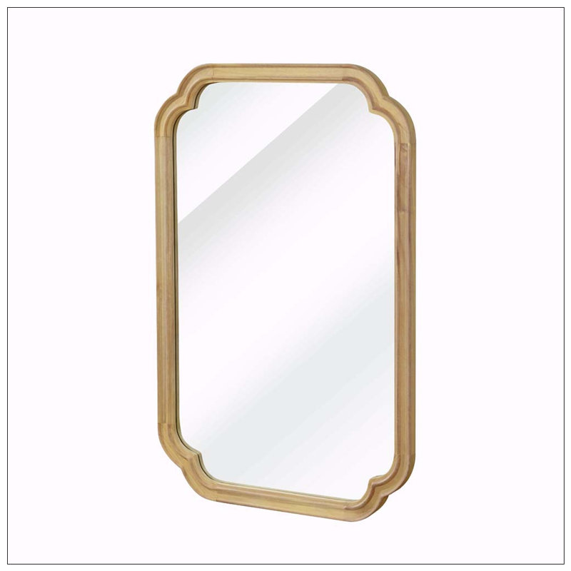 Solid Wood Frame  Mirror, Natural Wood