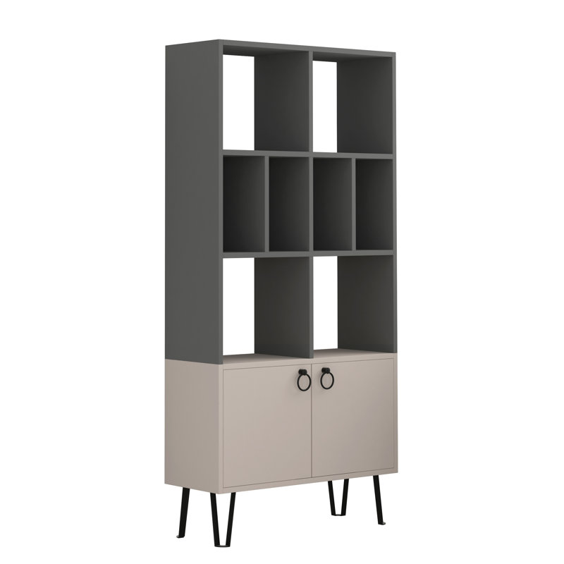 Bibliothèque standard H 65,35 "x l 31,5" Danny, Anthracite / moka clair