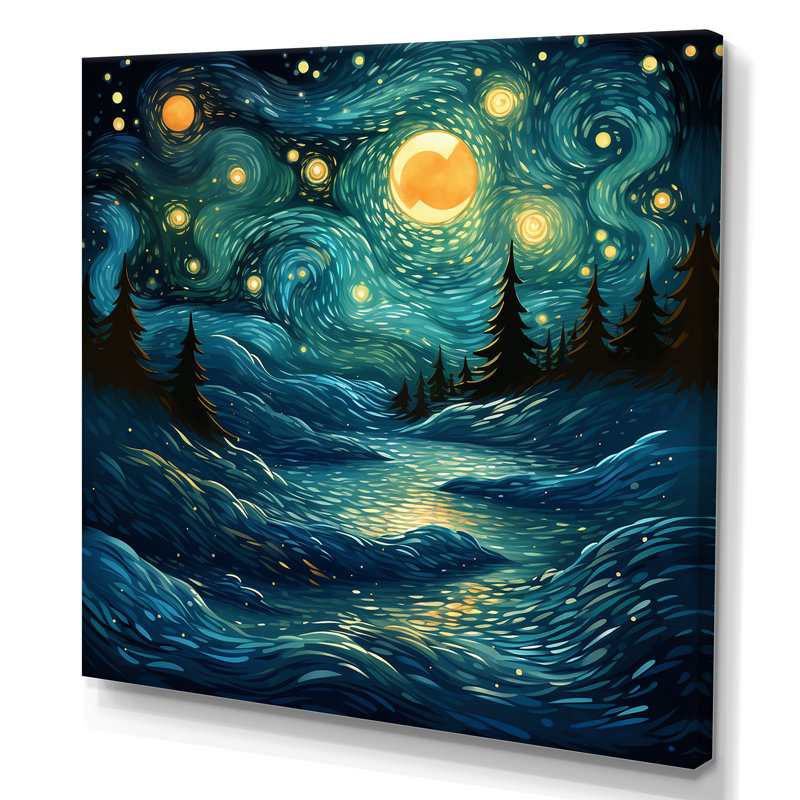 «Starry Night Ocean Storm I» - art mural Classics, H 30 po x l 30 po x P 1,5 po, Toile tendue