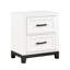 Table de chevet de chambre rustique en blanc - meuble en bois 2 tiroirs avec tiroirs de rangement