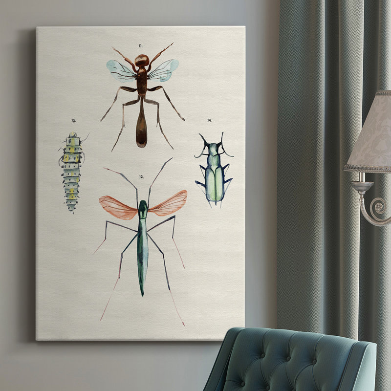 Insect Variétés III - peinture sur toile tendue, H 18 po x l 12 po x P 1 po