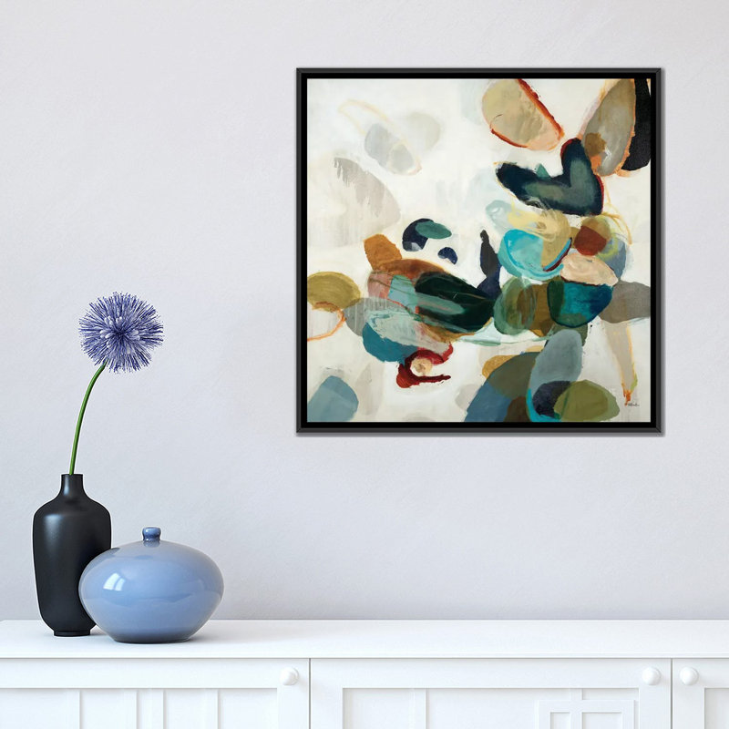 « stone pattern i », impression sur toile, H 18 po x l 18 po x P 1,5 po, Toile avec cadre noir, Pas de tapis