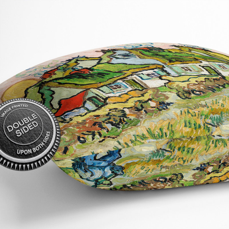 Houses And Figure Square Throw Cushion, 55cm H x 55cm W x 20cm D