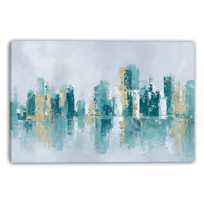 Art mural sur toile turquoise Horizon Glow