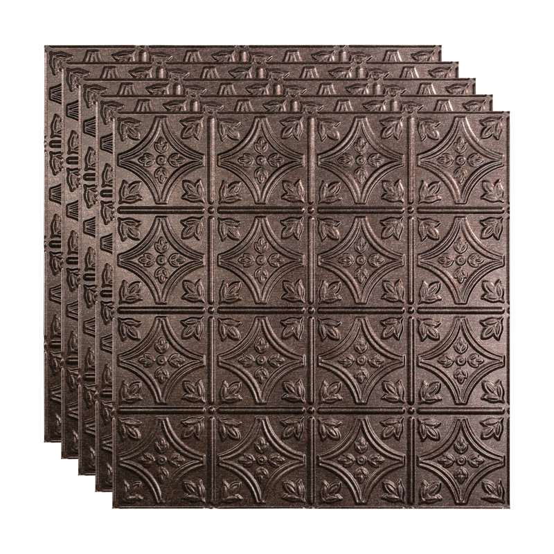 Panneau décoratif décoratif en vinyle 2 pi x 2 pi FASÄDE style traditionnel / motif 1, Étain fumé